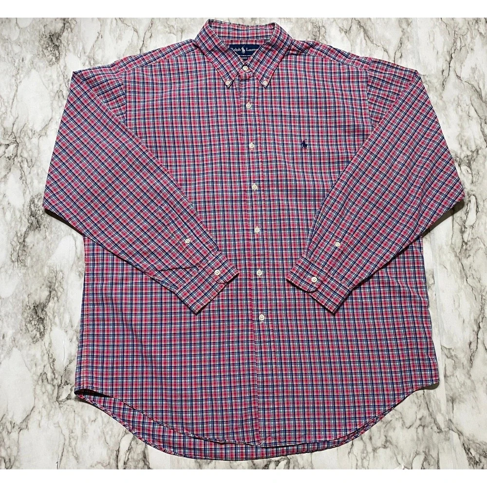Ralph‎ Lauren Classic Fit Mens Shirt Size XL Multicolor Plaid Long Sleeve